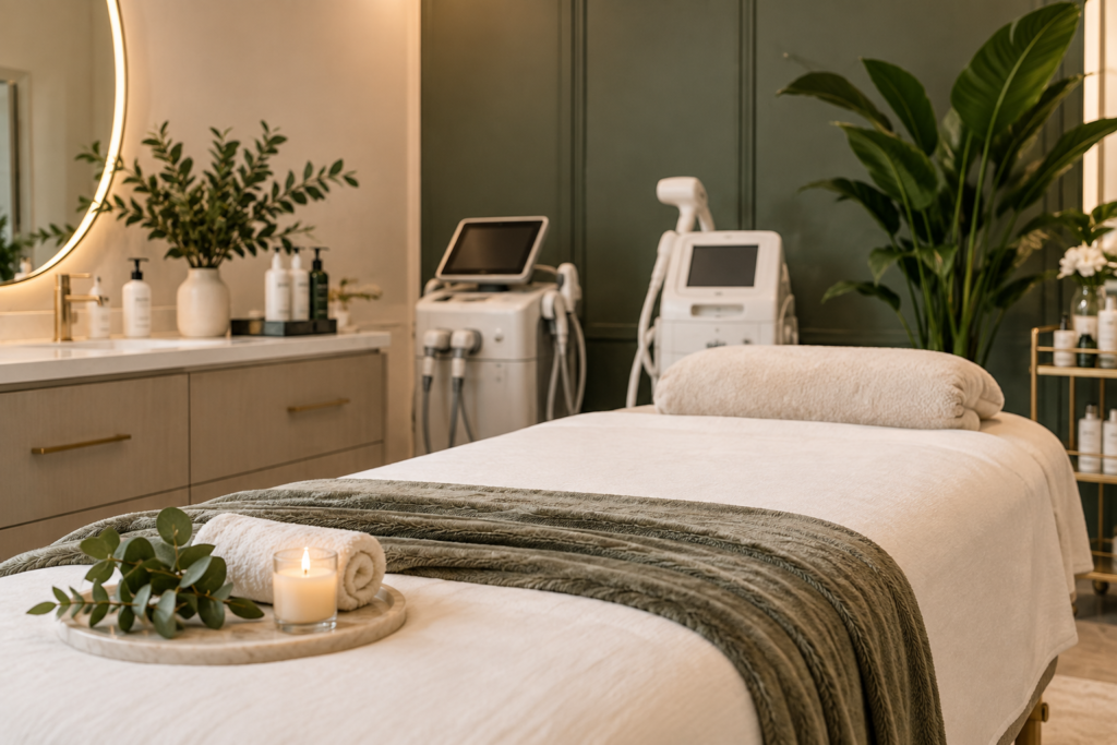 Luxury med spa treatment room in Plantation FL